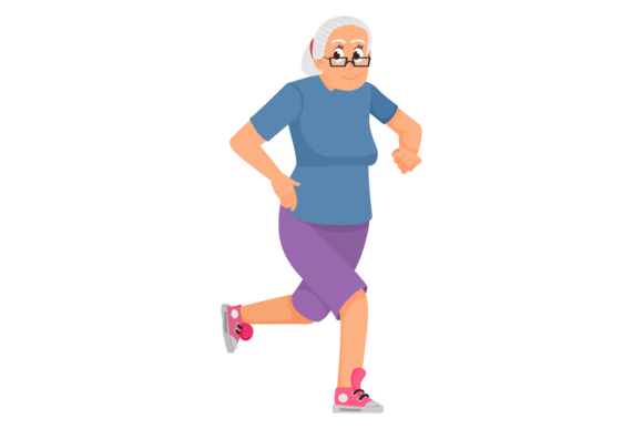 Download Female Senior Workout. Jogging Old Woman - Man Collection