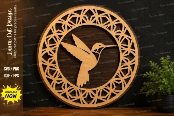 Download Hummingbird Mandala Circle Laser Cut SVG - Circle Collection