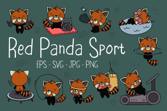 Download Cartoon Red Panda Sportsman Collection - Man Collection