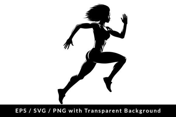 Download Afro Woman Athlete Running Silhouette - Man Collection