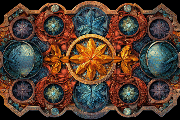 Download Ornate Mandala Mosaic Glass Design - Man Collection