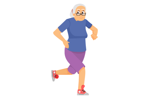 Download Jogging Old Woman. Happy Active Senior L - Man Collection
