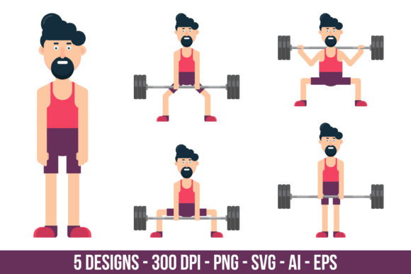 Download Man Character Training at the Gym - Man Collection