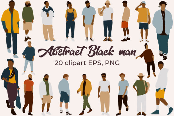 Download Black Man Clipart. Abstract People - Premium Bundle