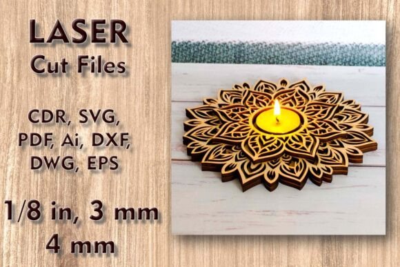 Download Candle Holder Mandala Laser Cut Files - Man Collection